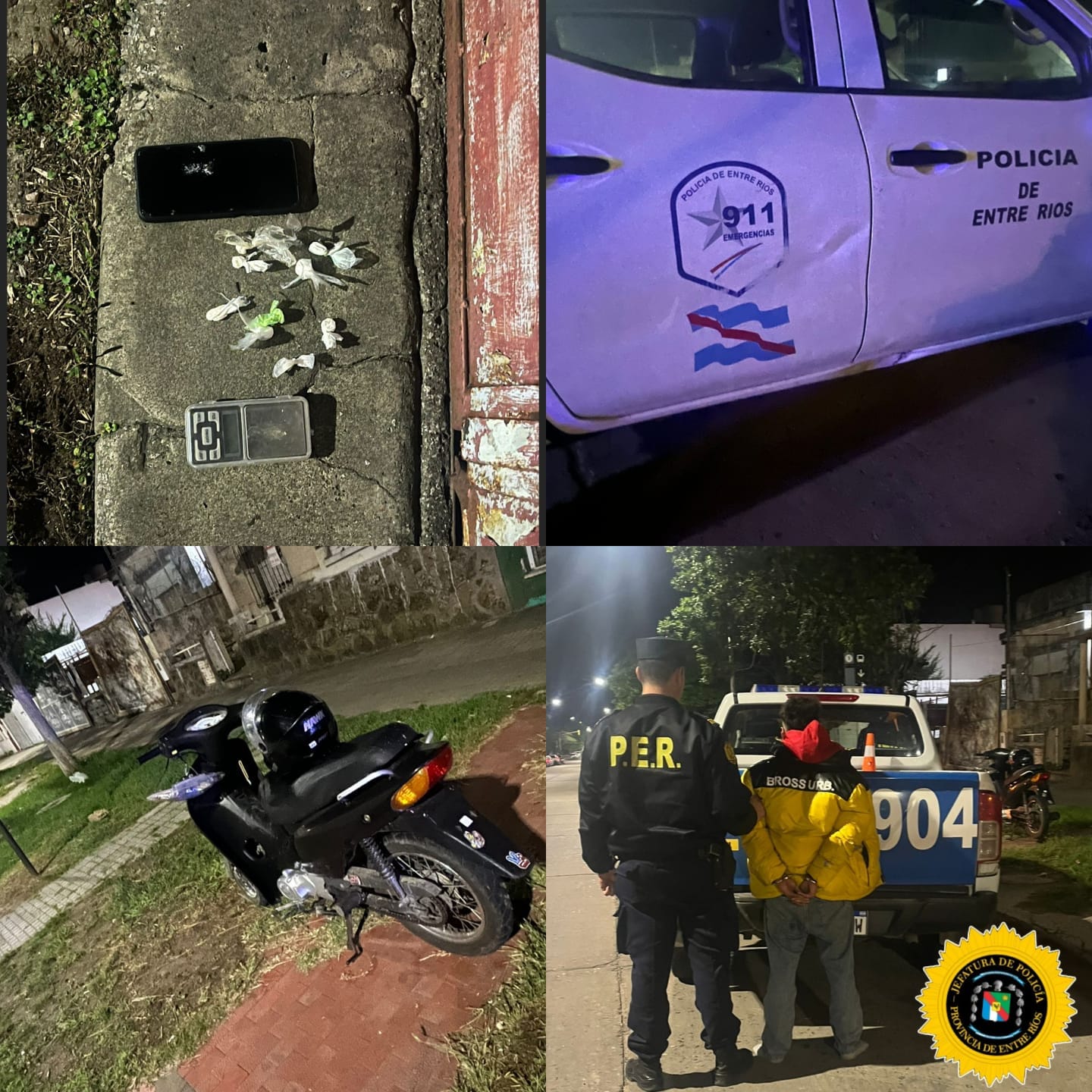 Persecución, choque y detención de un joven con droga en Paraná